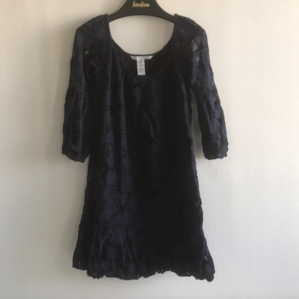 Diane von Furstenberg Navy Embroidered Dress